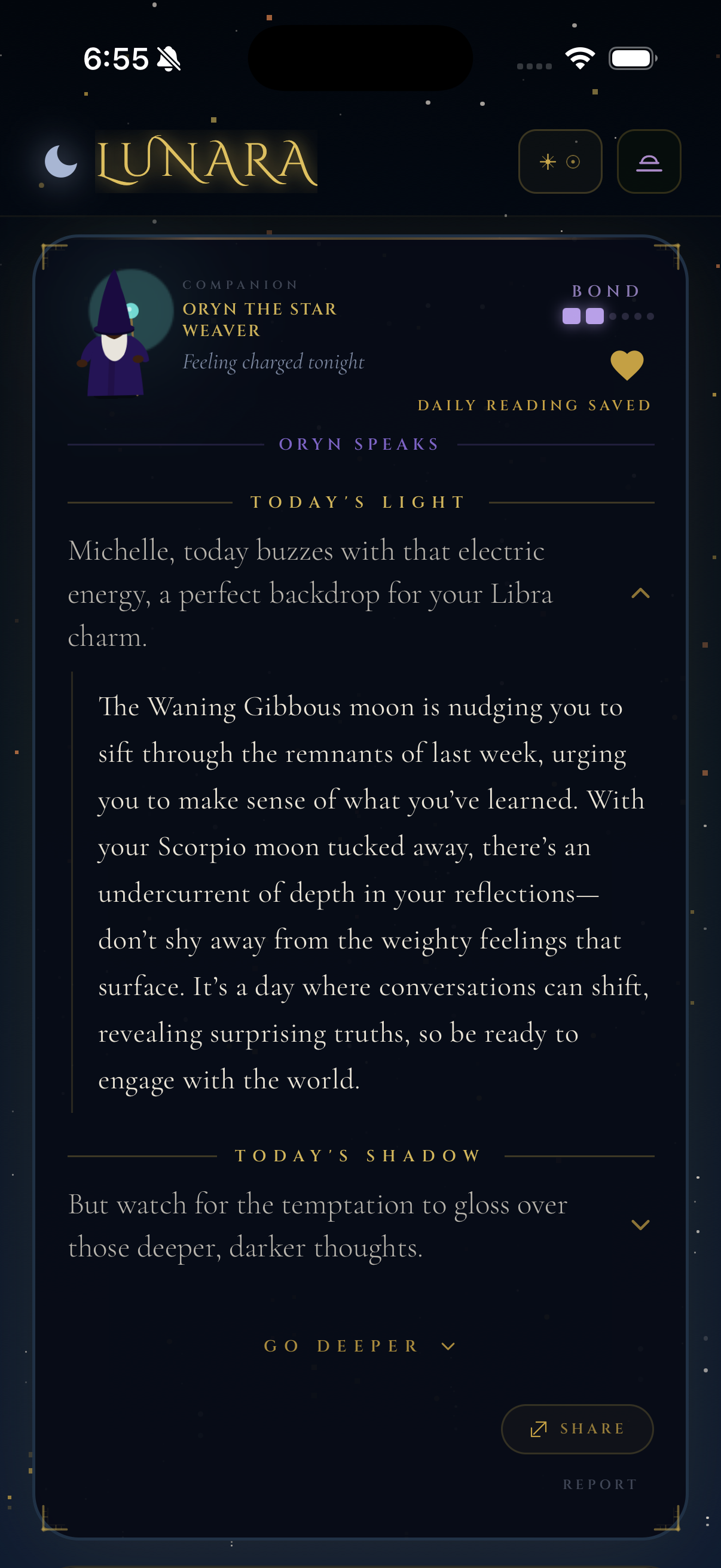 Lunara — Oryn the celestial guide